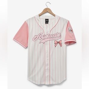 Aristocats Women's Pink and White Button Down Shirt